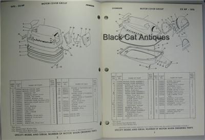 Original 1970 Outboard Marine PTS Catalog Evinrude Johnson 8 Models 