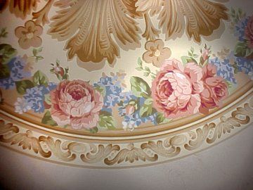 Ring of Rose Ceiling Medallion Wallpaper Mural Cream