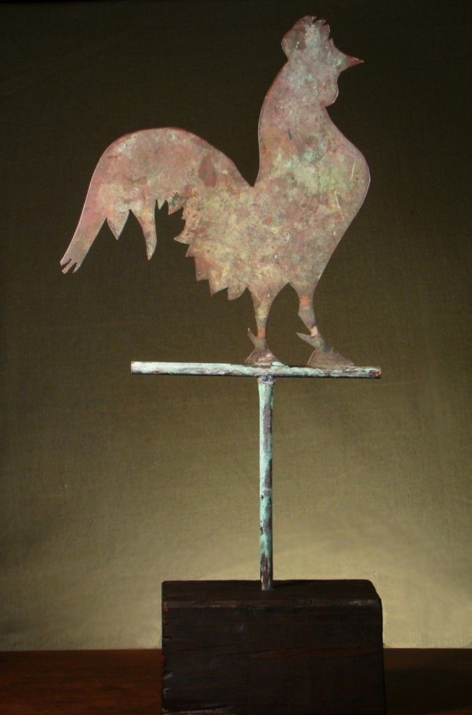 ANTIQUE POULTRY SIGN from CAWOOD HOMESTEAD, GILDED BRASS, 20.5  X 9.5 