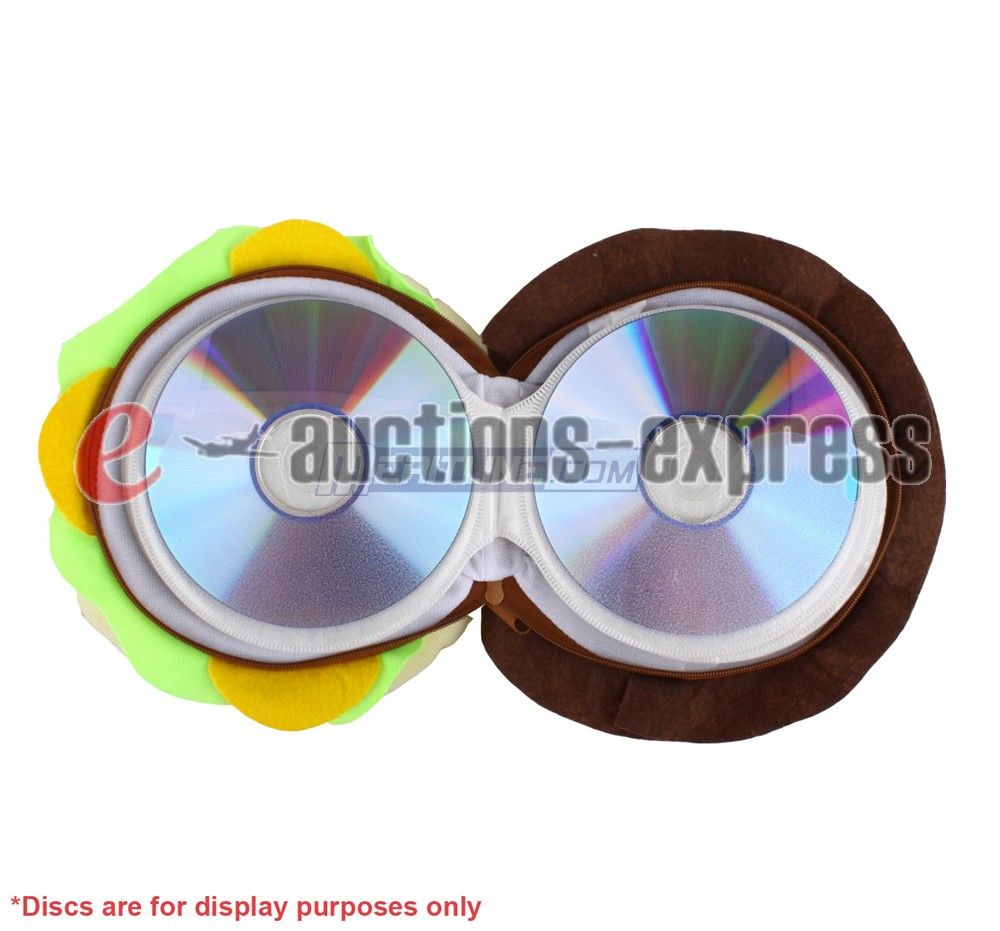 Hamburger CD DVD Carrying Case Bag Wallet Hold 24 Discs US Seller Fast 