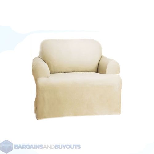 Sure Fit Cotton Duck Chair Slipcover (T  Cushion) Natural 32 43 100% 