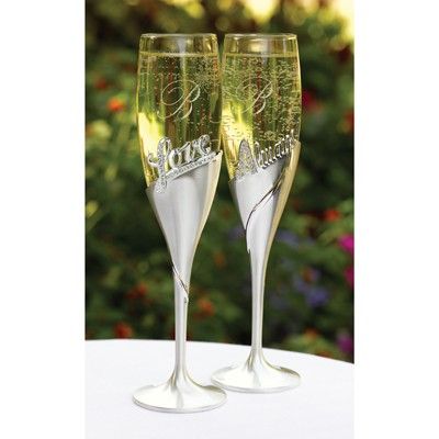   Wedding Toasting Flutes Love Always Engraved Champagne Glasses