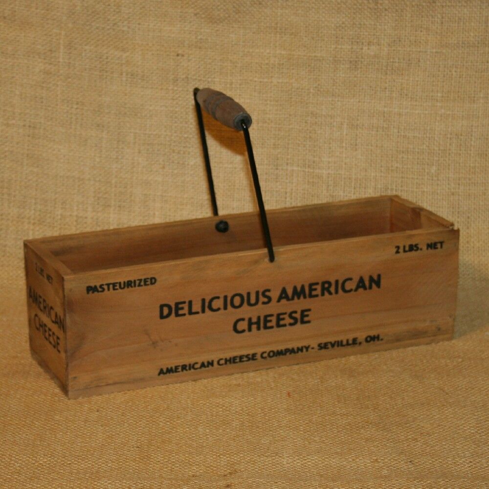 Wood American Cheese Box Handle Reproduction Country Primitive Kitchen 