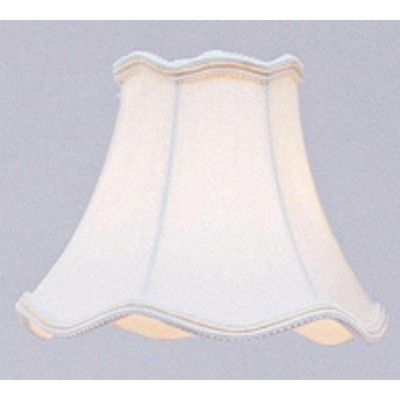   in. Wide Scallop Clip On Chandelier Shade, White Fabric, Fabric Lining