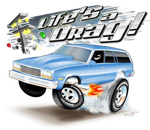 drag t shirt featuring a 82 83 chevy malibu wagon