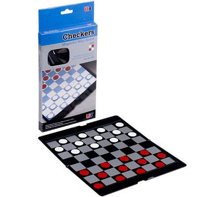 Travel Magnetic Checkers Draughts Set 64 Playing Field