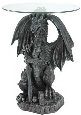 Medieval Stunning Stone Look Statue Guarding Dragon Gargoyle Accent 