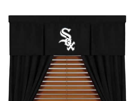 5pc MLB Chicago White Sox Window Valance Curtain Drapes