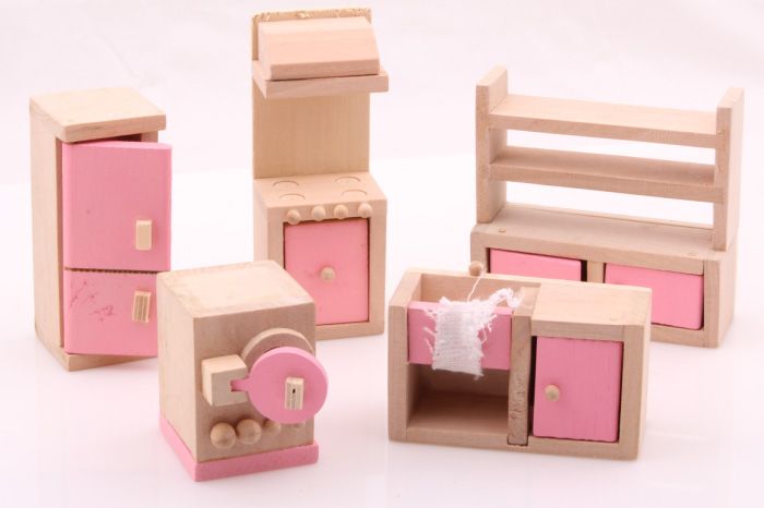   Kitchen Wooden Toy for decorating Dollhouse or Playing for kids