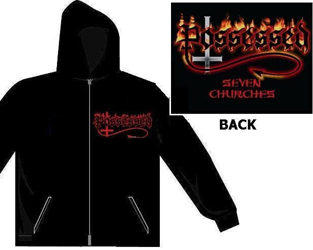 Possessed Seven Churches Sweatshirt Medium Zipper Hoodie