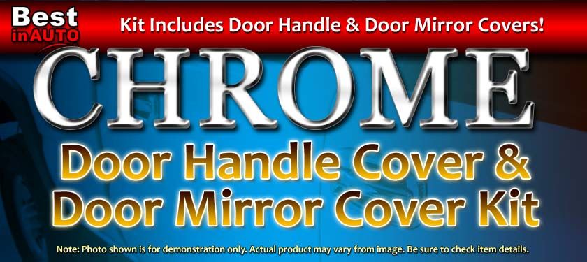 Chrome Door Handle Mirror Cover Trim Kit No PSNGR Keyhole 4DR Double