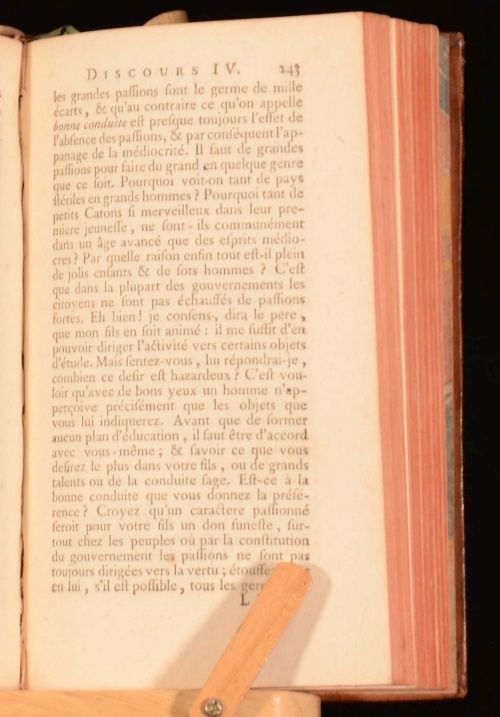 1761 2vol de LEsprit by Claude Adrien Helvetius Philosophy Calf