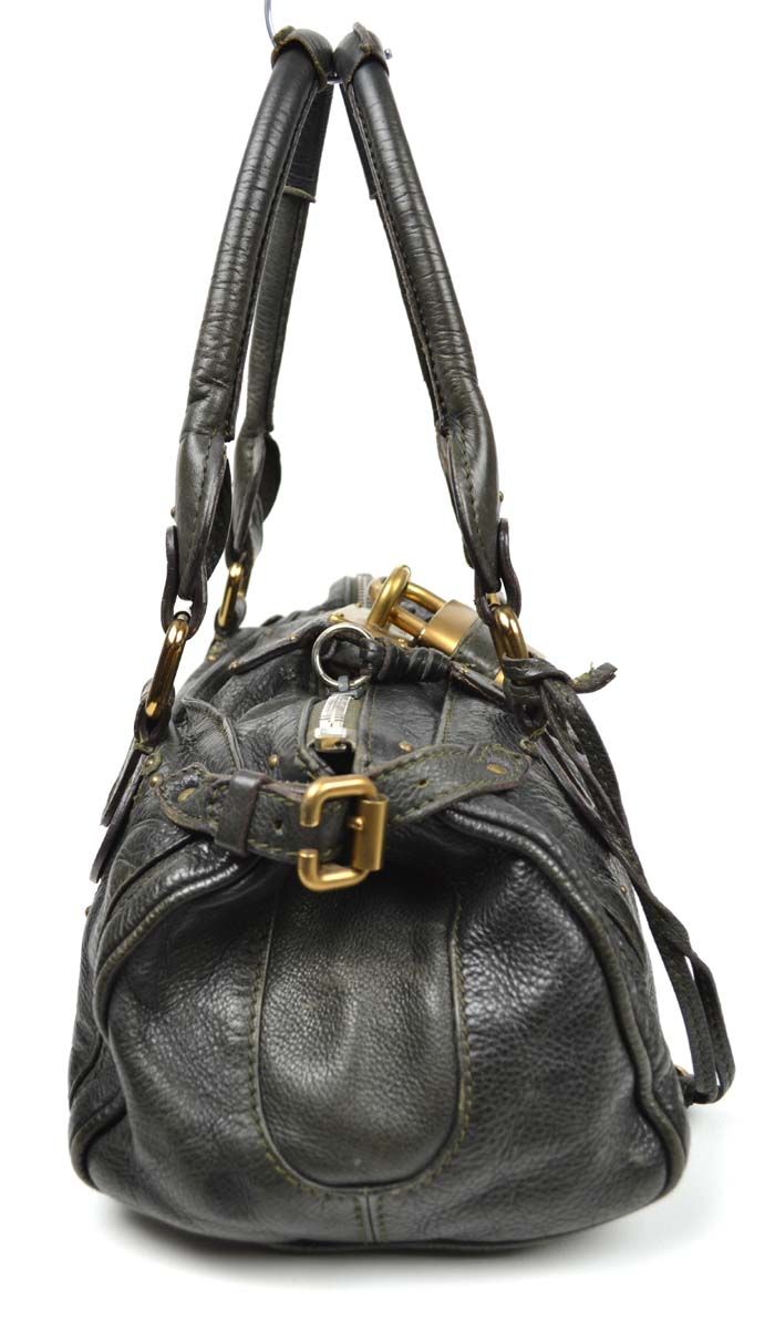 CHLOE PADDINGTON Vintage*Dark Green*Satchel Padlock Shoulder Bag