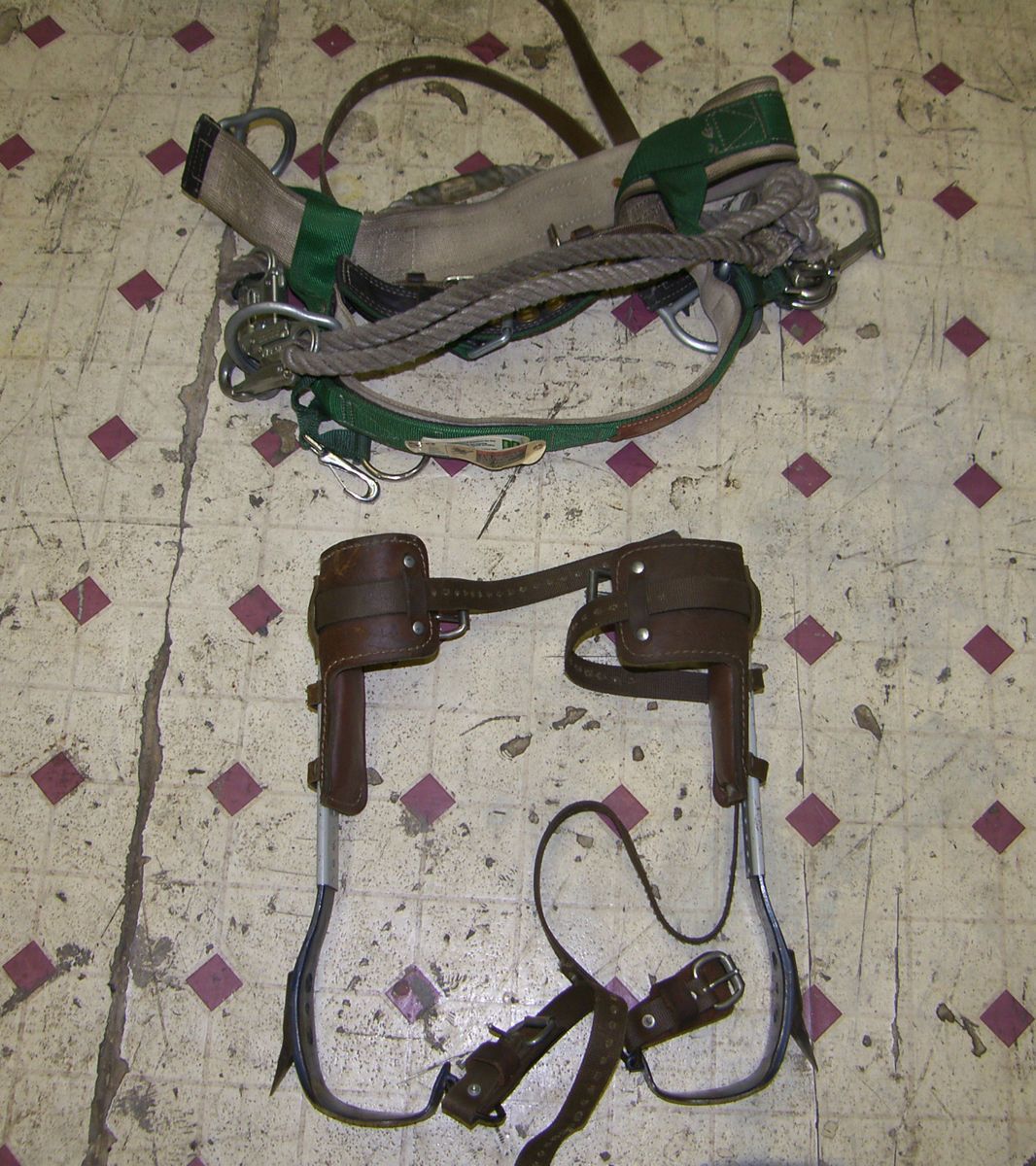 Pole Climbing Gear Belt Harness Spikes Bishop 0600 Klein 8210