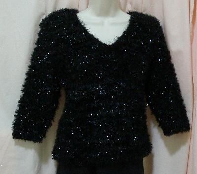 Gantos Womens Blouse Sz Small 3 4 Sleeve Evening Cocktail Black