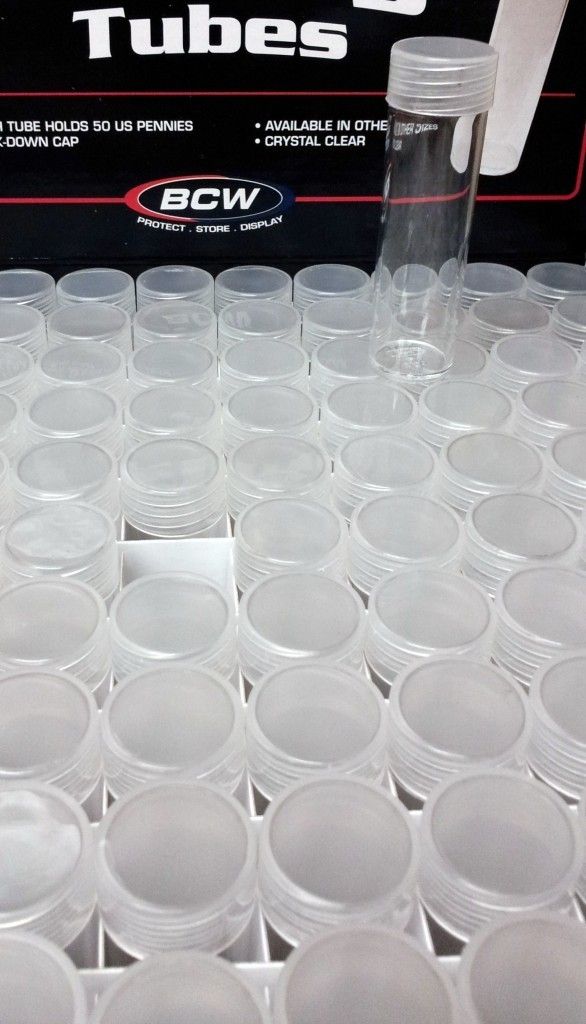 New Clear Plastic Quarter Storage Tubes BCW Quarters Coins Round