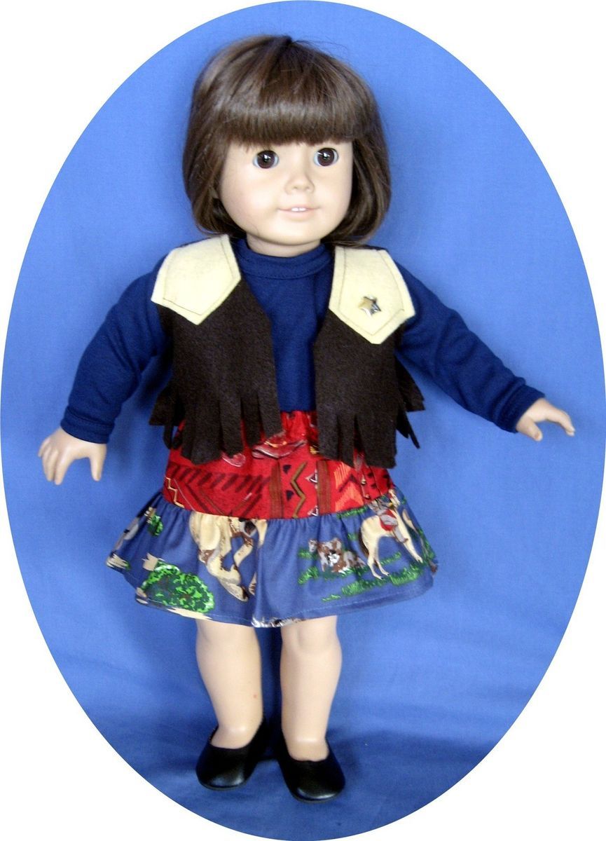  American Girl Doll Clothes Western Wear Cowgirl Skirt Vest 18 Doll