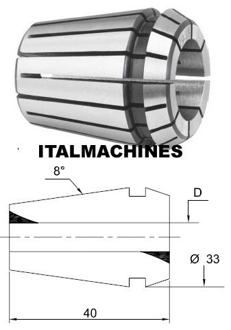 Mandrino Porta Pinze Frese CM4 Cono Morse 4 Completo Di 12 Pinze ER 32