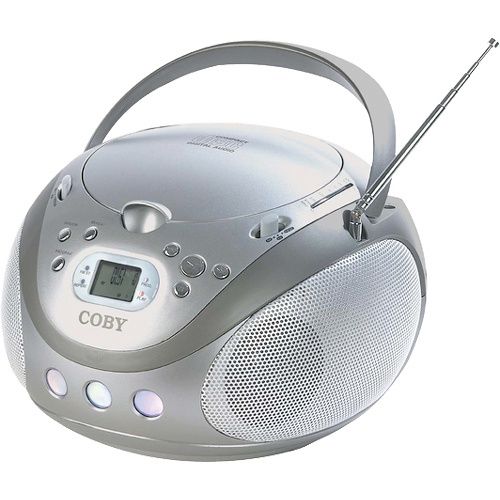 coby mp cd451 portable cd boombox cd player plays cd cdr cdrw  cd