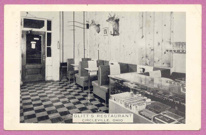 Circleville Ohio Glitts Restaurant c1940s Diner 13JH83