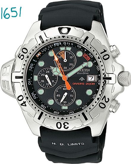 Citizen Mens Aqualand BJ2000 09E Diver Eco Drive Watch