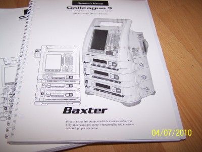 New Baxter Colleague 3 Infusion Pump Operator Manuals