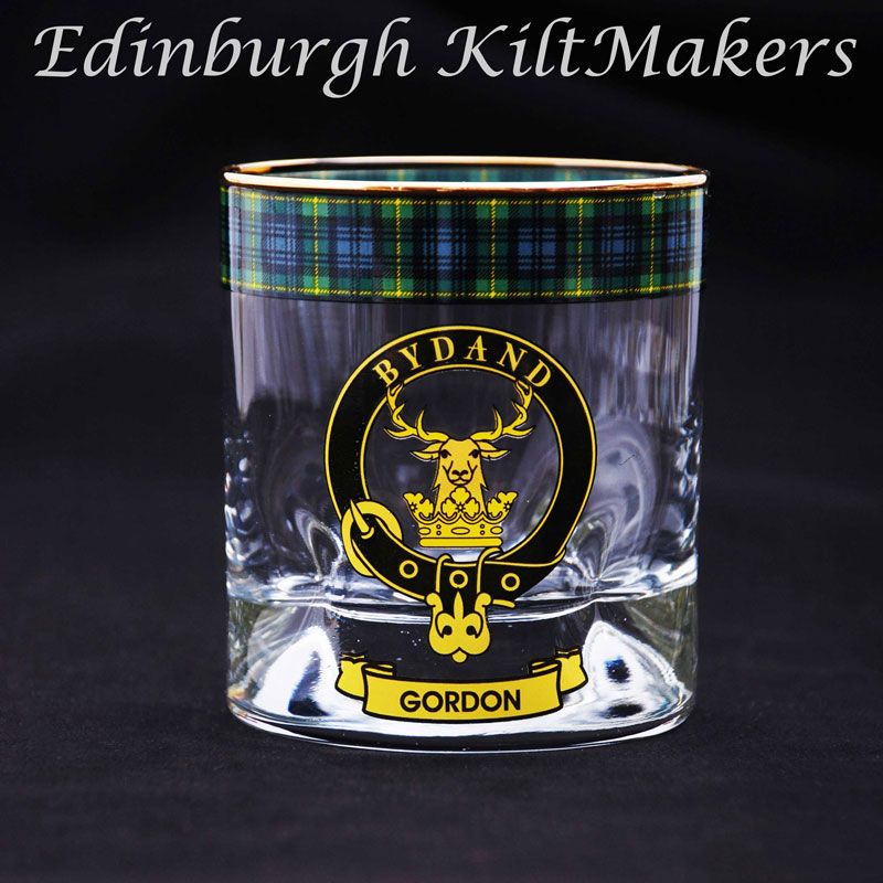 Irvine Clan Crested Whisky Glass Tartan Whisky Glasses