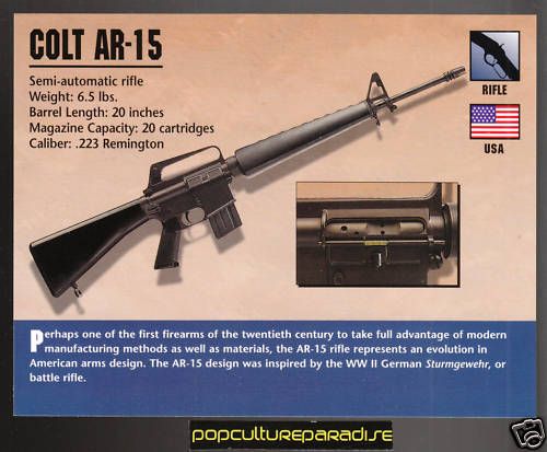 Colt AR 15 Rifle Atlas Gun Classic Firearms Card