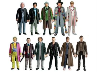 DR WHO Complete All 11 Doctors Collector Figure Set w/ TARDIS Display