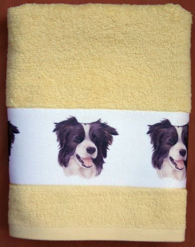 Border Collie New Design Large Hand Towel Sandra Coen