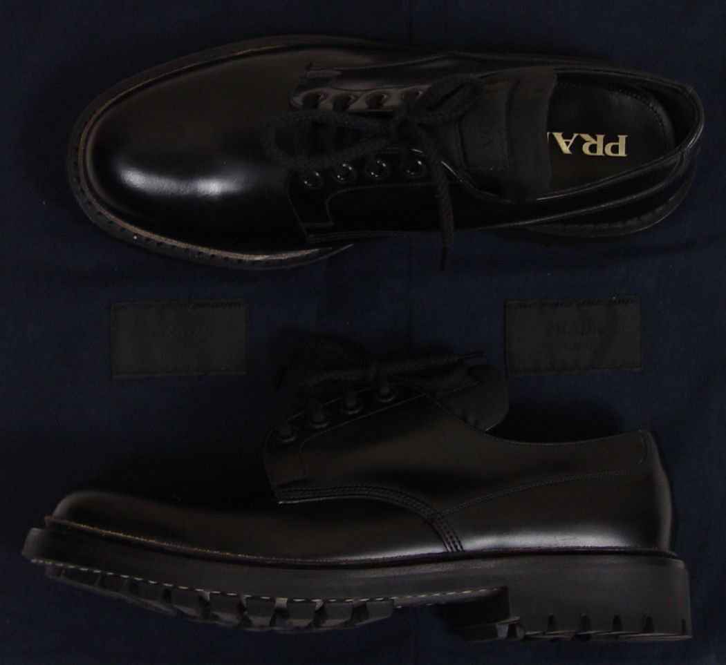 Prada Shoes $690 Black Commando Sole Winter Oxford 10 5 43 5e New