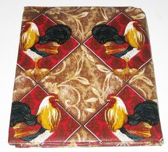 New Country Rooster Tablecloth 52 x 70 Vinyl Chicken