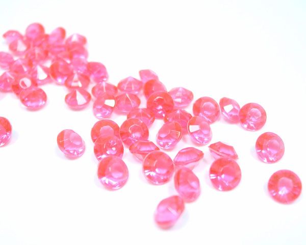 1000 Dark Pink Acrylic Diamond Confetti 1ct Wedding Bridal Party Table