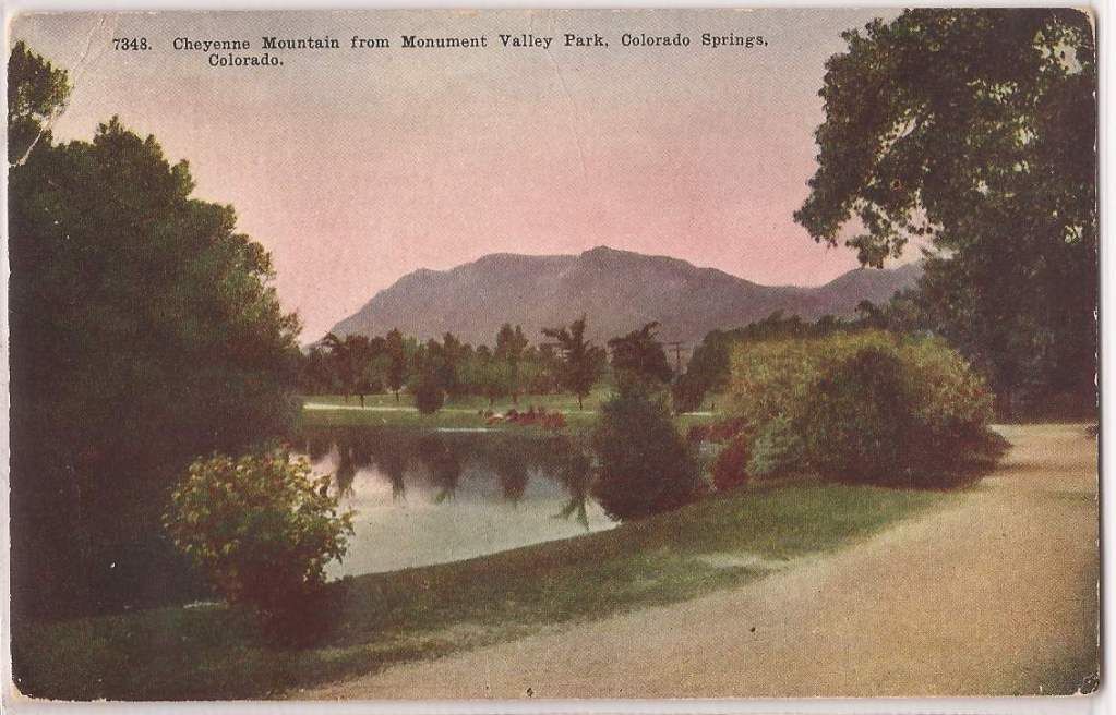 Colorado Springs Postcard Monument Valley Park Cheyenne Mtn View