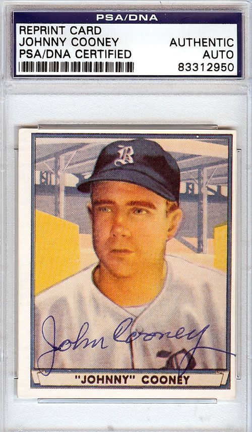 Johnny Cooney Autographed Goudey Reprint Card PSA/DNA #83312950