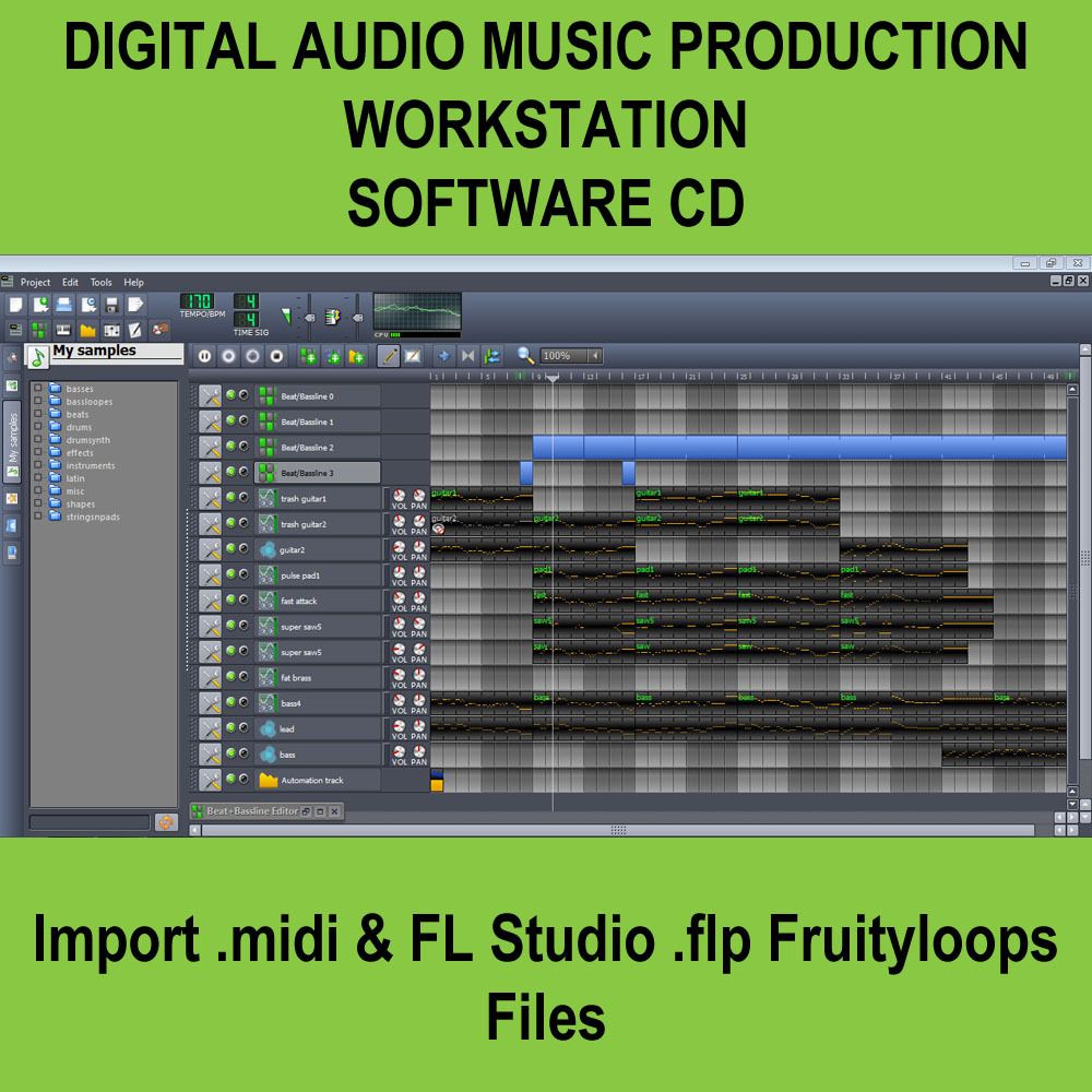 Music Producer Digital Audio Workstation PC Software CD Import MIDI FL