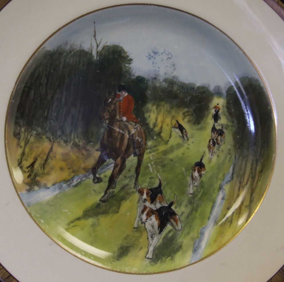 Pair Copeland Spode Hunting Scene Plates Lionel Edwards