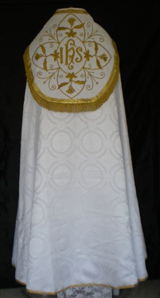 New WHITE Benediction Roman COPE & Stole Set IHS (CV_D4F) French