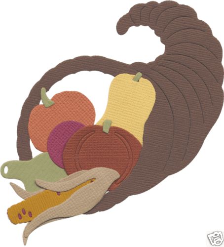 Quickutz Lifestyle Crafts 4x4 Duo Die Cornucopia Thanksgiving Harvest