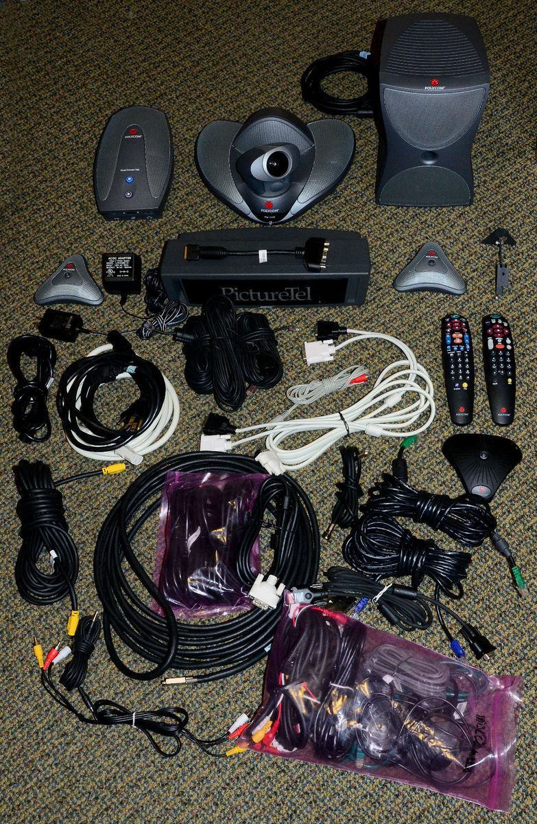 Polycom NTSC VSX7000 Conference System Lot with 2 Mic Pods Bose