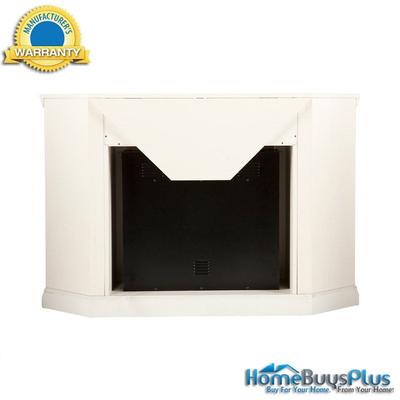 Convertible White Media Electric Fireplace Corner Or Flat Wall