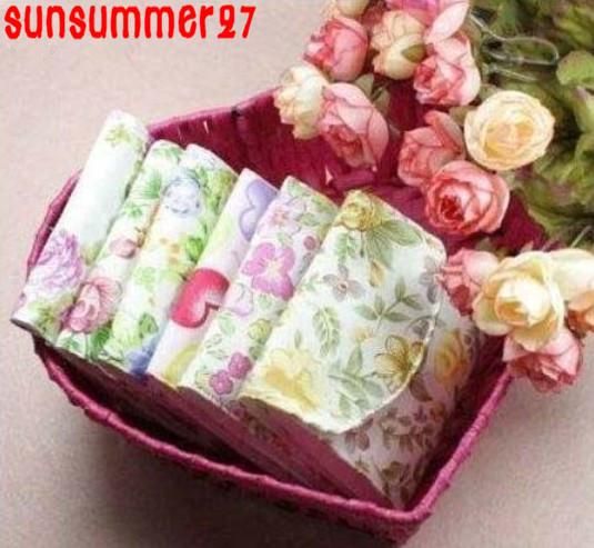 1pc Cotton Girl Sanitary Napkin Pad Purse Holder Floral Bag Organizer