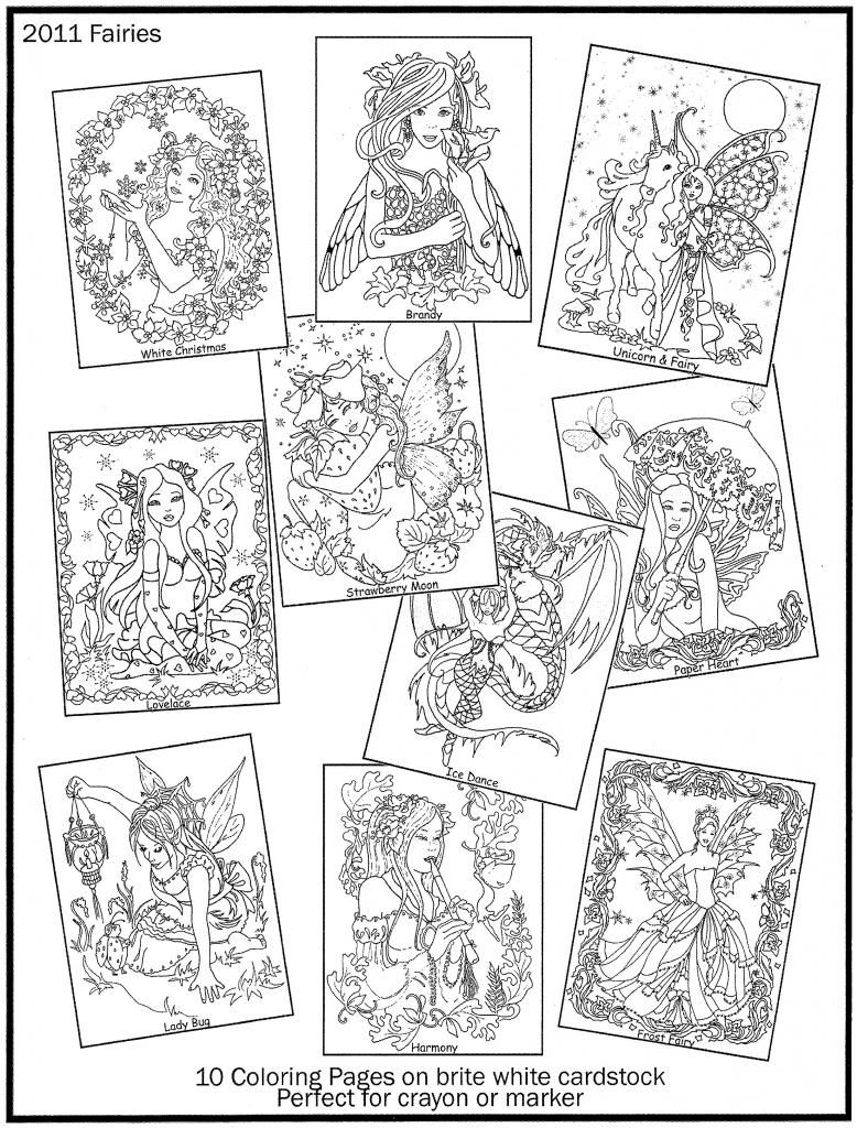 Fairy Angels 2011 Coloring Book 8x11 Fantasy 10 Pages Crayola Paint