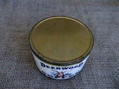 Antique Vintage Advertising Coffee Tin Deerwood RARE Sample Size 1922