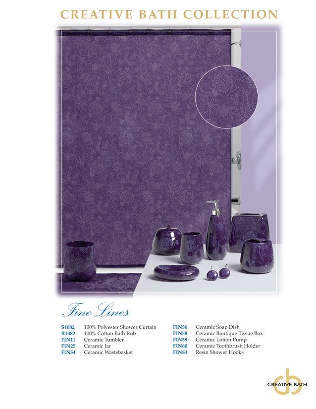 This is a New Fine Lines Shower Curtain by Creative Bath. The