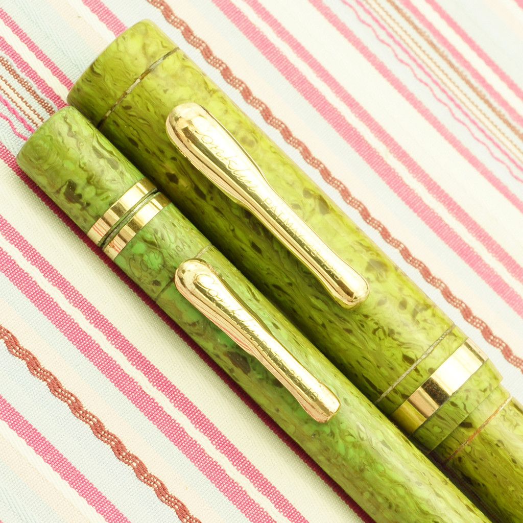 Vintage Conklin Endura Lime GT Fountain Pen Pencil Set