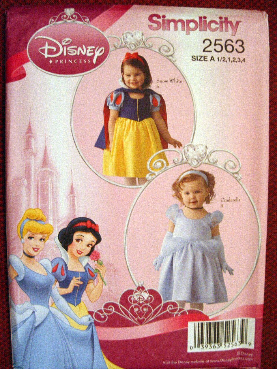 Simplicity Disney Princess Costume Pattern 2563 Sz 1 2 4