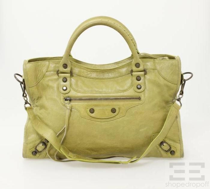 Balenciaga Anis Anise Green Leather City Cross Bag, Fall 2004