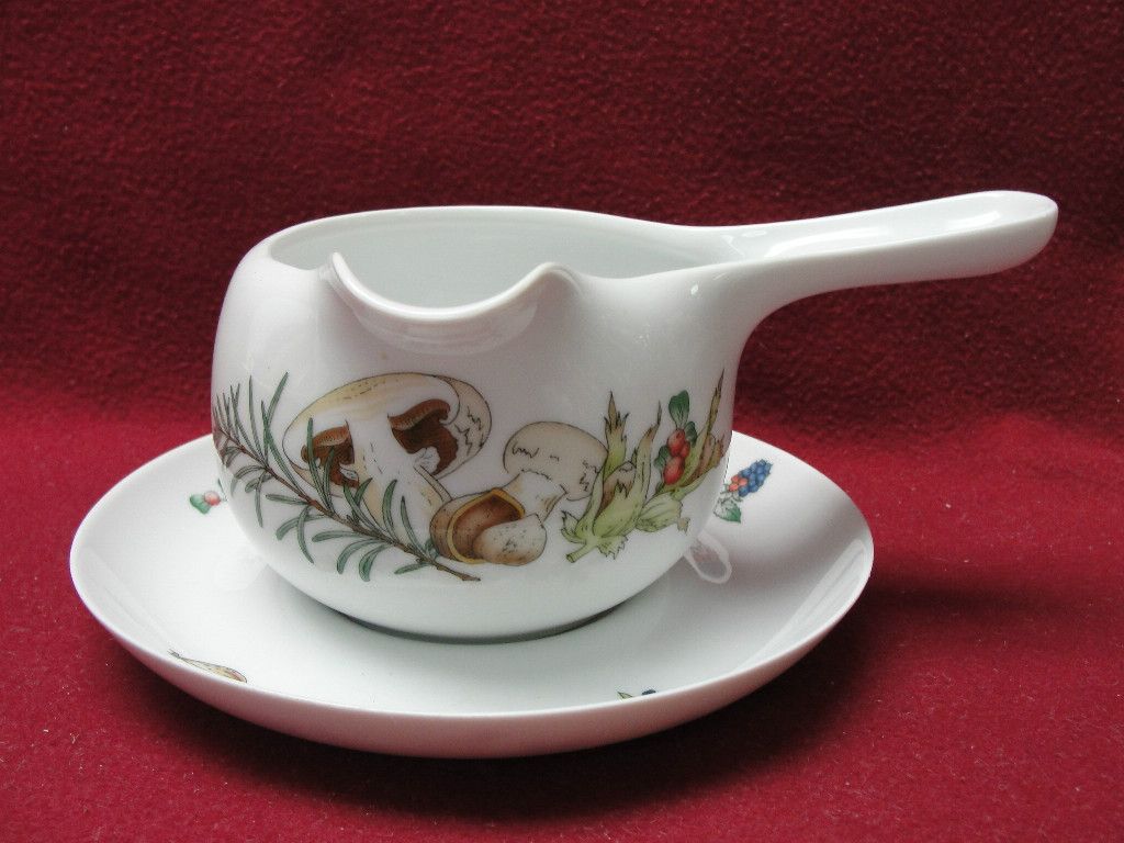 Hutschenreuther China Country Gravy Sauce Server w Underplate