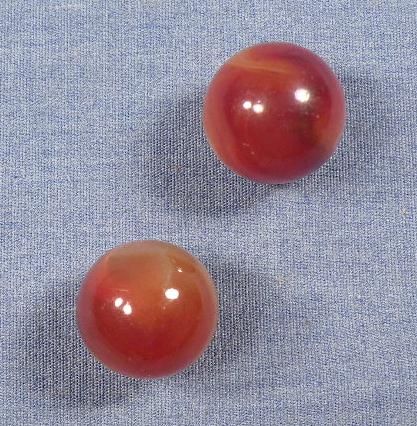 Marbles 2 Vintage Fluoresent Carnelian Corkscrews Akro Agate